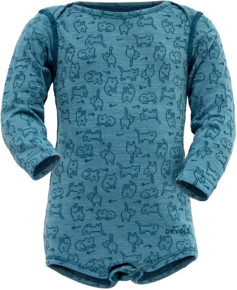 Thumbnail - Devold - Baby's Duo Active Merino Body - Merinounterwäsche Gr 74 blau/türkis