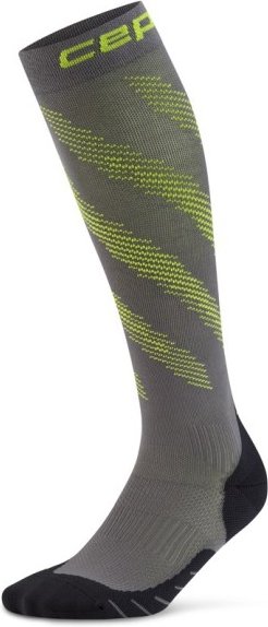 CEP - Run Edt. Elliptic Socks Tall - Kompressionssocken Gr IV dark grey/lime