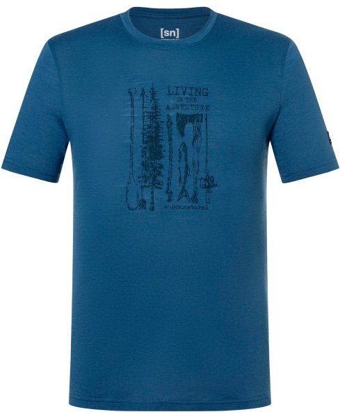 super.natural - Tropicar Tee - Merinoshirt Gr S blau