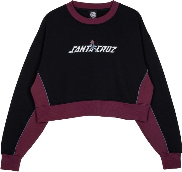 Santa Cruz - Women's Flourish Strip Crew - Pullover Gr 8 schwarz