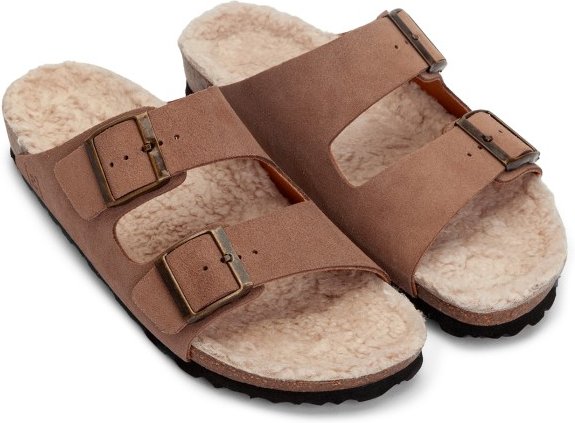 Espadrij - Ami Velour Teddy - Sandalen Gr 43 braun
