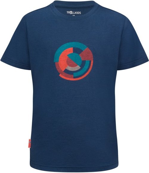 Trollkids - Kid's Sandefjord T-Shirt XT-Shirt - Merinoshirt Gr 128 blau