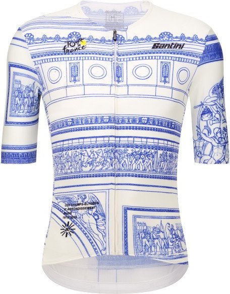 Thumbnail - Santini - TDF Arrivée Arc De Triomphe Jersey - Radtrikot Gr XL lila/weiß