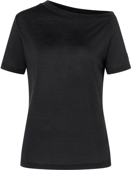 super.natural - Women's Drop Shoulder Tee - Merinoshirt Gr S schwarz