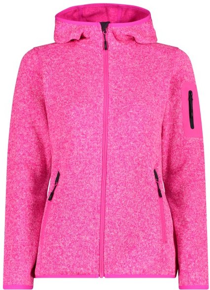 CMP - Women's Jacket Fix Hood Jacquard Knitted 3H19826 - Fleecejacke Gr 34 rosa