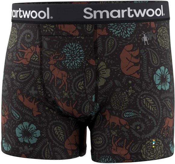Smartwool - Merino Print Boxer Brief Boxed - Merinounterwäsche Gr M schwarz