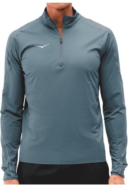 HOKA - Glidetech Quarter Zip - Laufshirt Gr M grau