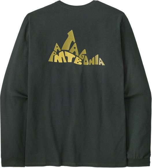 Patagonia - L/S Berm Logo Responsibili-Tee - Longsleeve Gr S grau/schwarz