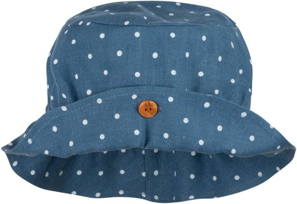 Pure Pure - Kid's Schlapphut Leinen mit Knopf - Hut Gr 47-49 cm - 47-49 cm blau