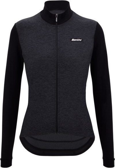 Santini - Women's Pure Block Colour Thermal Cycling Jersey - Radtrikot Gr M schwarz