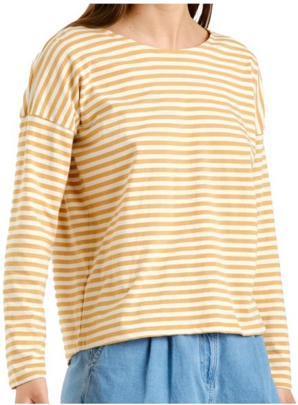 DEDICATED - Women's Top Humledal Stripes - Longsleeve Gr XS beige