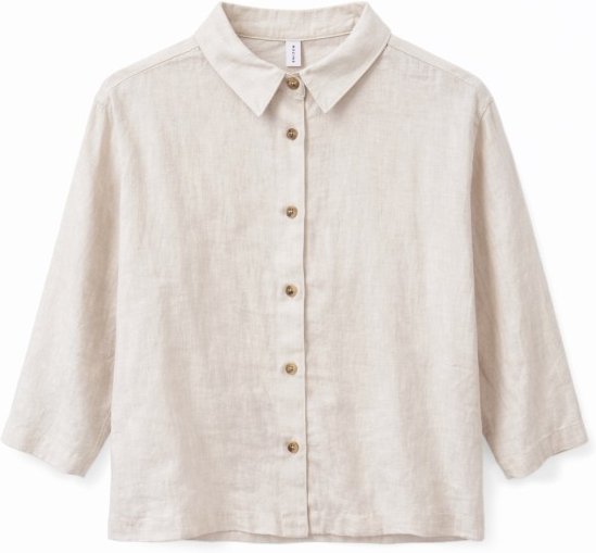 Thumbnail - Mazine - Women's 3/4 Sleeve Linen Shirt - Bluse Gr S weiß