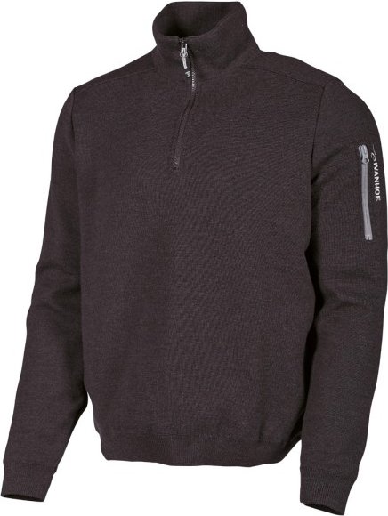 Thumbnail - Ivanhoe of Sweden - Hadar Half Zip - Wollpullover Gr XL grau
