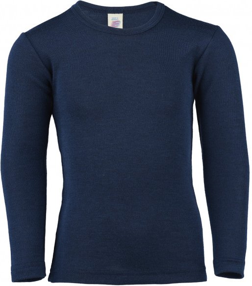 Engel - Kinder Unterhemd L/S - Merinounterwäsche Gr 92 blau