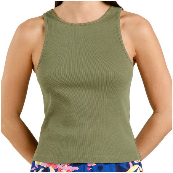 Thumbnail - DEDICATED - Women's Rib Top Valdermarsvik - Top Gr XL oliv