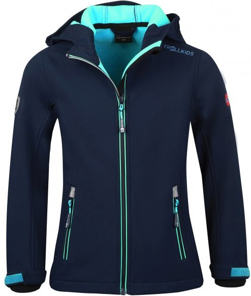 Thumbnail - Trollkids - Girl's Trollfjord Jacket - Softshelljacke Gr 140 blau