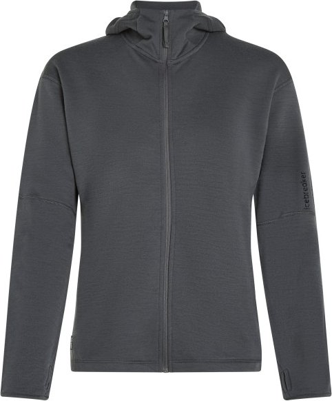 Icebreaker - Women's 360 Realfleece Elem L/S Zip Hoodie - Merinohoodie Gr S blau/grau