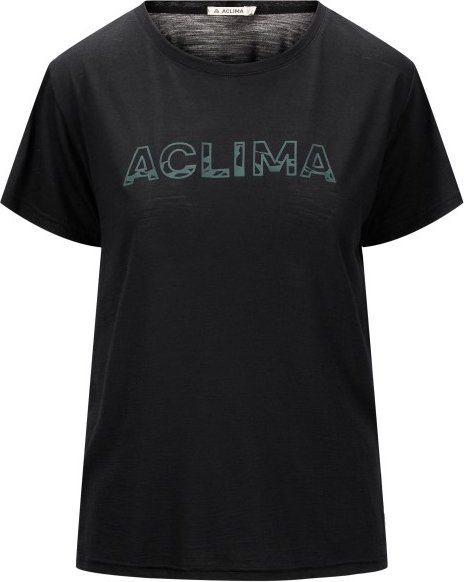 Aclima - Women's Lightwool Tee Logo - Merinoshirt Gr S schwarz