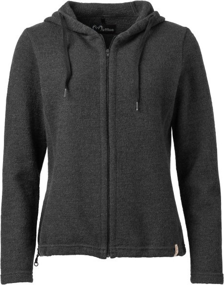 Thumbnail - Mufflon - Women's Kalea - Merinohoodie Gr L schwarz/grau