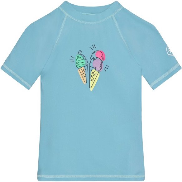 Color Kids - Kid's T-Shirt with Print - Lycra Gr 134 blau/türkis