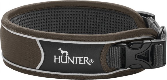 Hunter - Collar Divo - Hundehalsband Gr Halsumfang 25-35 cm - Breite 4,0 cm braun/grau