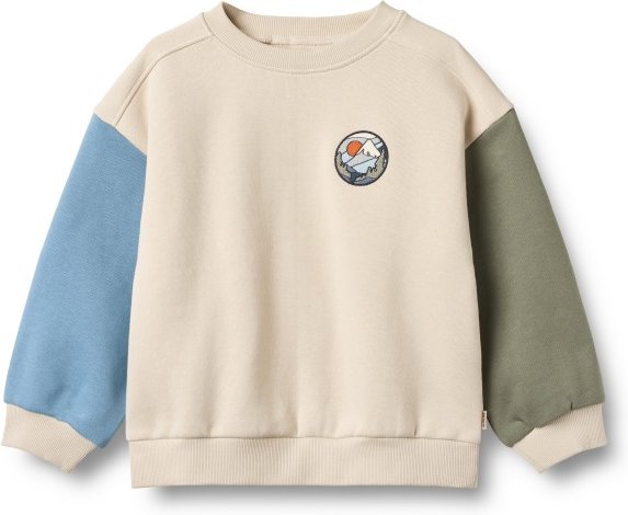 Thumbnail - WHEAT - Kid's L/S Badge Elliot - Pullover Gr 116 beige