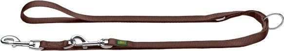 Hunter - Verstellbare Führleine Nylon - Hundeleine Gr Länge max. 200 cm - Breite 1,0 cm braun