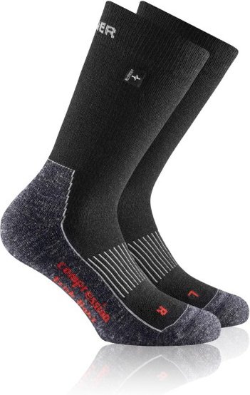 Thumbnail - Rohner - Compression Trek Light L/R - Wandersocken Gr 44-46 schwarz