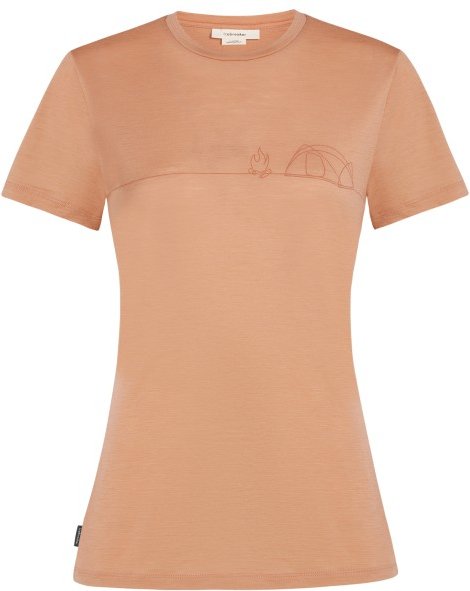 Icebreaker - Women's Merino150 TechLite S/S Single Line Camp - Merinoshirt Gr M beige