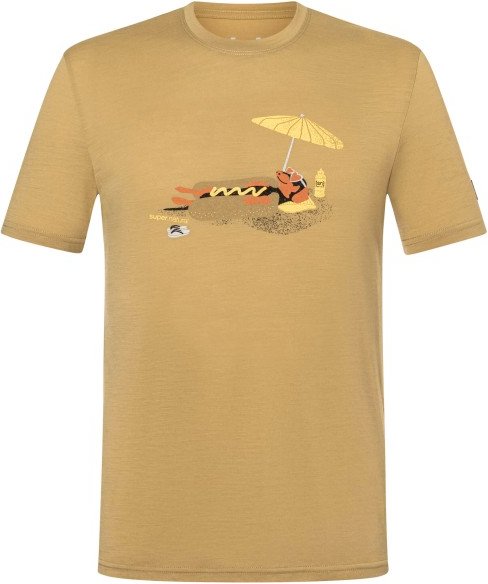 super.natural - Hot Dog Tee - Merinoshirt Gr L beige