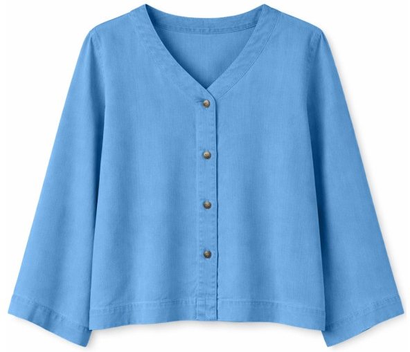 Mazine - Women's V-Neck Tencel Blouse - Bluse Gr XL blau