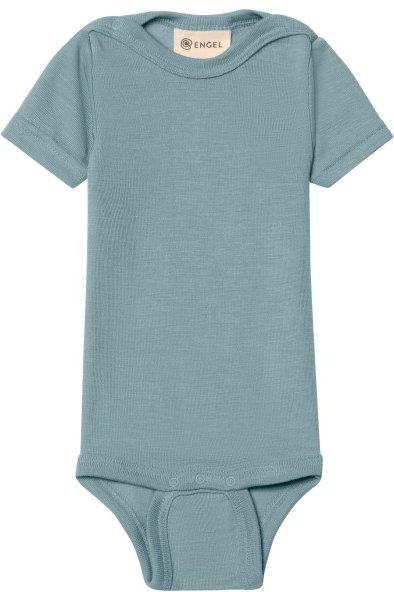 Engel - Baby-Body Kurzarm mit Druckknöpfen an den Schulter - Merinounterwäsche Gr 50/56 türkis