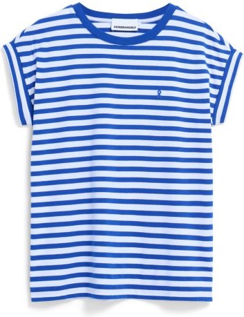 Thumbnail - ARMEDANGELS - Women's Idaara Stripes - T-Shirt Gr L blau