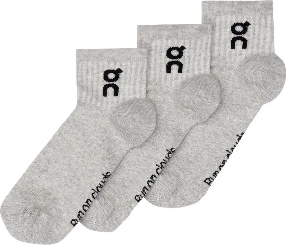 On - Logo Sock Mid 3-Pack - Multifunktionssocken Gr 40-43 - EU: 43-46 grau