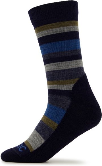 Stoic - Merino Trekking Crew Socks Stripes - Wandersocken Gr 39-41 schwarz