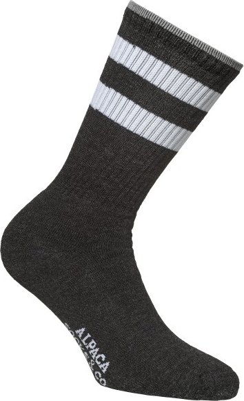 Alpacasocks&Co - Merino Casual Stripes - Multifunktionssocken Gr 42-45 schwarz