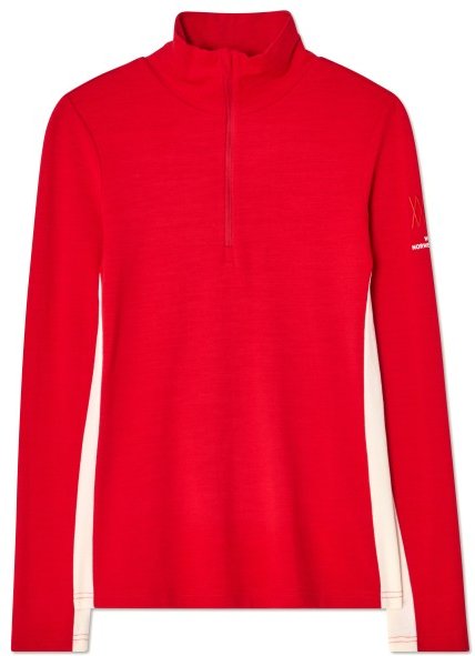 Thumbnail - We Norwegians - Women's Voss 1/4-Zip - Merinopullover Gr L rot
