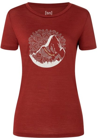 Thumbnail - super.natural - Women's Mountain Mandala Tree Tee - Merinoshirt Gr XL rot