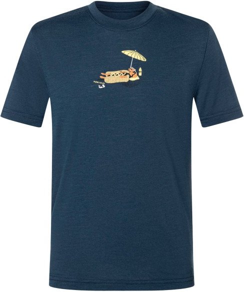 super.natural - Kid's Hot Dog Tee - Merinoshirt Gr 104 blau/ various