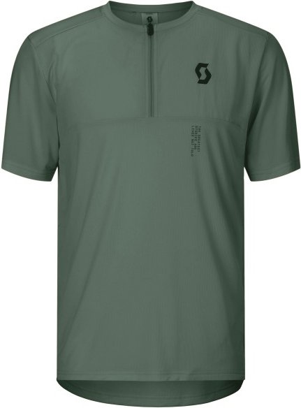 Thumbnail - Scott - Tee Vertic Zip S/S - Radtrikot Gr L oliv
