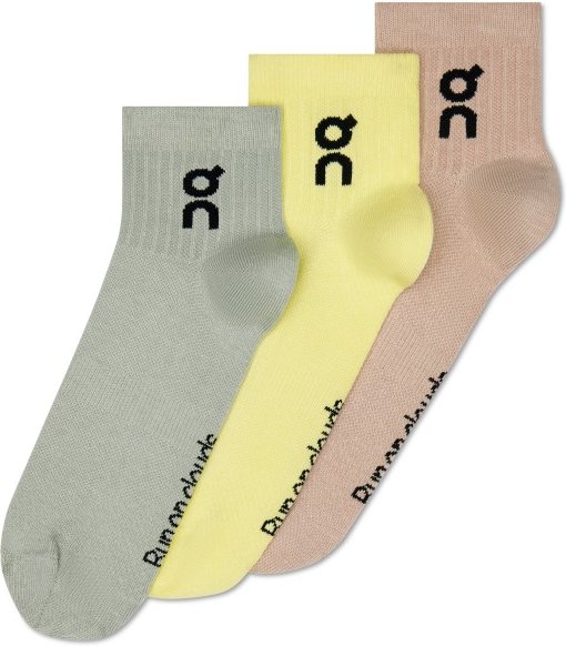 On - Logo Sock Mid 3-Pack - Multifunktionssocken Gr L - EU: 47-49 grau