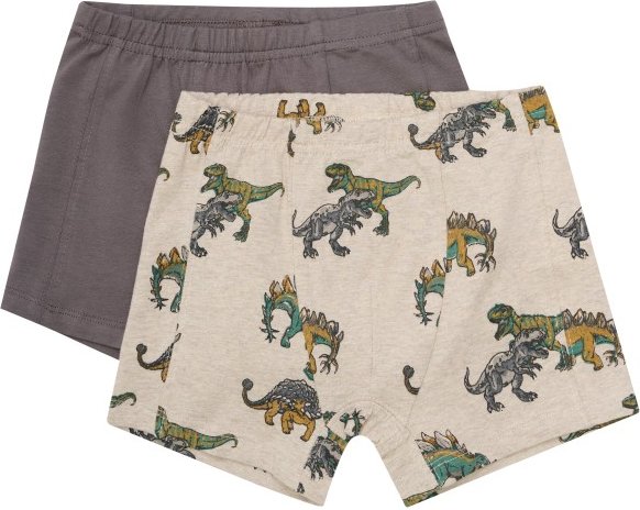 Thumbnail - Minymo - Kid's Boxers AOP 2-Pack - Unterhose Gr 122 beige/grau