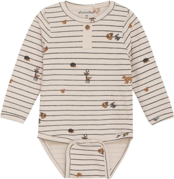 Minymo - Kid's Body L/S AOP - Alltagsunterwäsche Gr 80 beige
