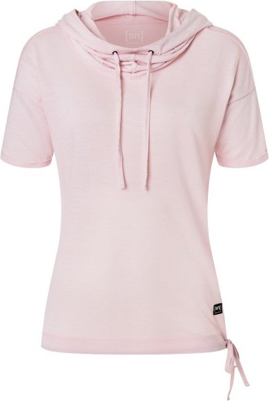 super.natural - Women's JustShort Hoodie - Merinoshirt Gr XS rosa