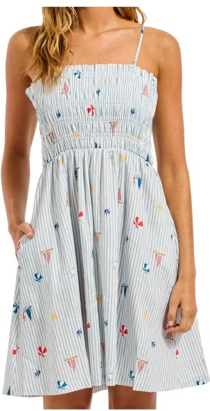 Seafolly - Beach Club Shirred Mini Dress - Kleid Gr S grau