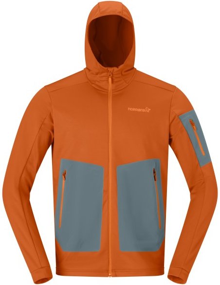 Thumbnail - Norrøna - Falketind Warm2 Stretch Hood - Fleecejacke Gr L orange