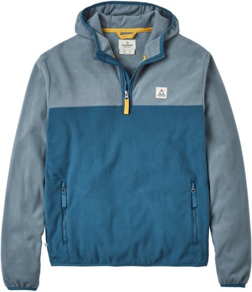 Thumbnail - Passenger - Set Off Recycled Polar Hooded Fleece - Fleecepullover Gr XXL blau/grau