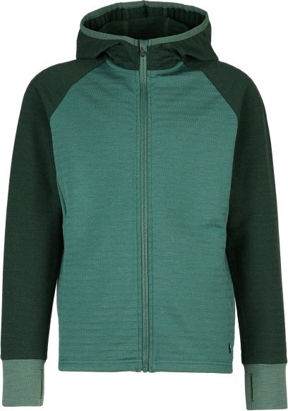 Stoic - Kid's MerinoFleece260 FlenSt. Jacket with Hood - Merinojacke Gr 152 grün/türkis