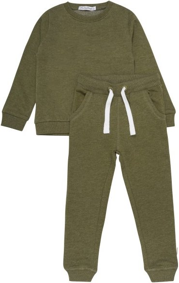 Thumbnail - Minymo - Kid's Sweat Set - Bekleidungsset Gr 128 oliv