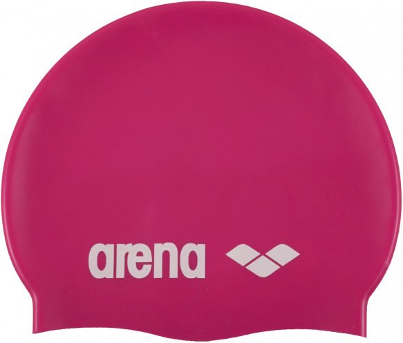 Arena - Classic Silicone - Badekappe fuchsia /weiß